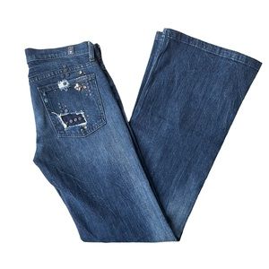 7 For All Mankind 7Fam Dojo Studs and Crystals Fearless Rosa Wide Flare Leg 27